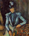 donna seduta in blu